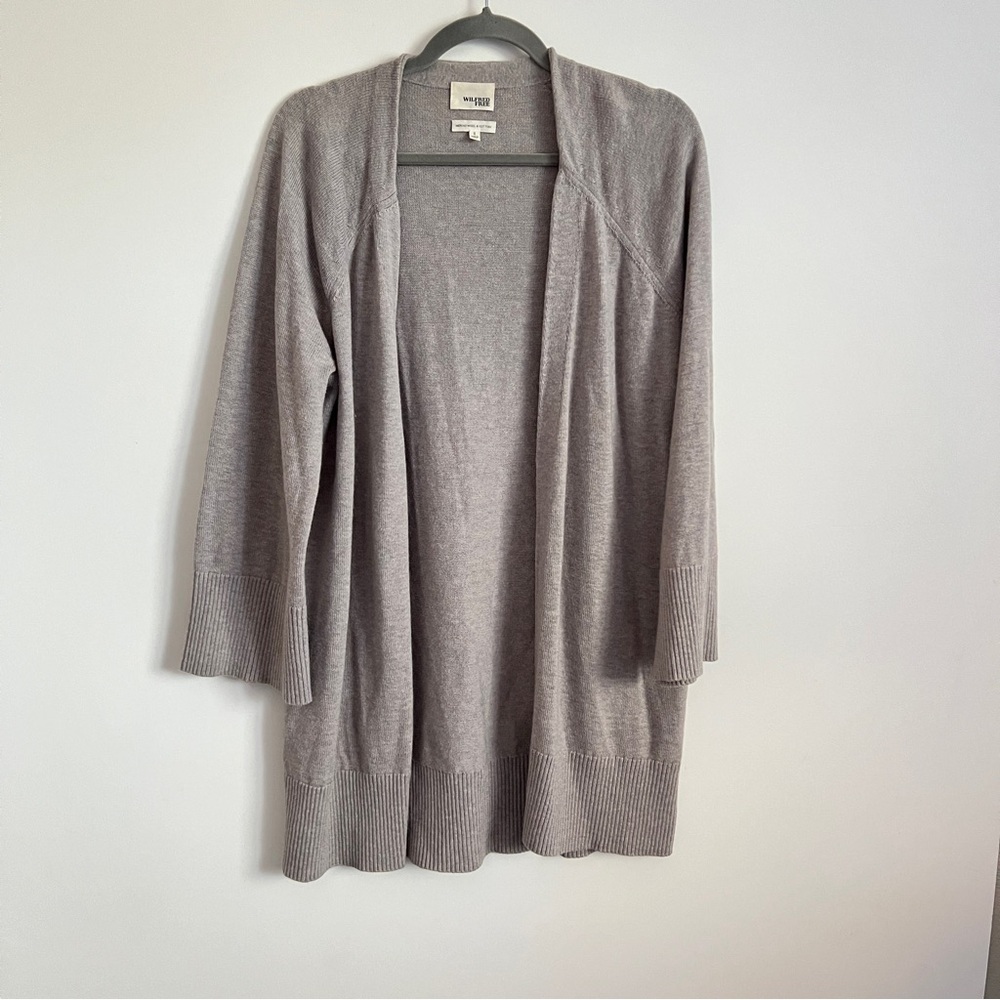 Aritzia Wilfred Free Merino Wool Cotton Open Front Cardigan Neutral Size Small